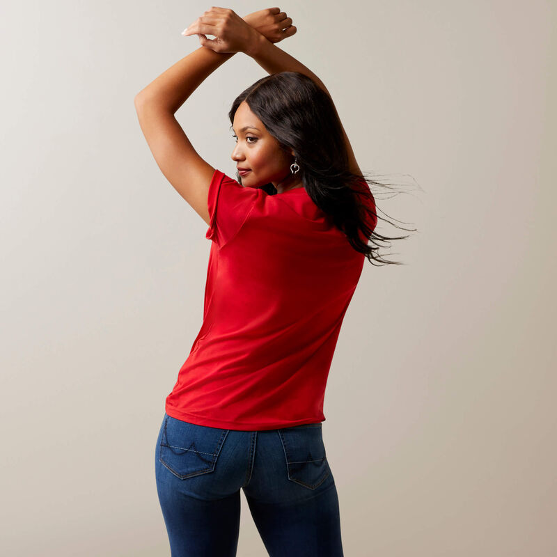 Ariat-Women-s-Flower-Cow-Tee---Equestrian-Red