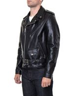 Schott-626-Men-s-Lightweight-Fitted-Cowhide-Motorcycle-Jacket---Black