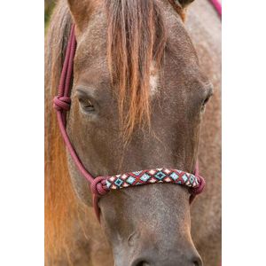 Professional's Choice Beaded Rope Halter - Burgundy