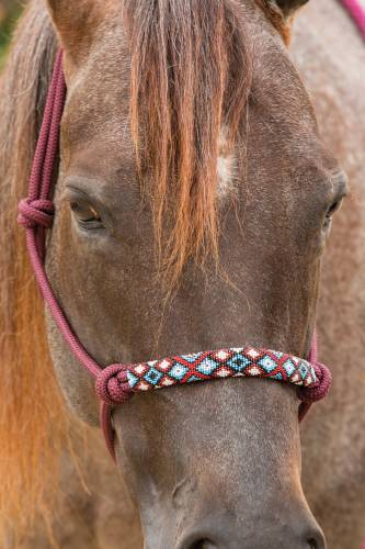 Professionals-Choice-Beaded-Rope-Halter---Burgundy