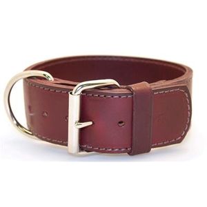 Omni Pet Regular 2" Latigo Leather Collar - Burgundy
