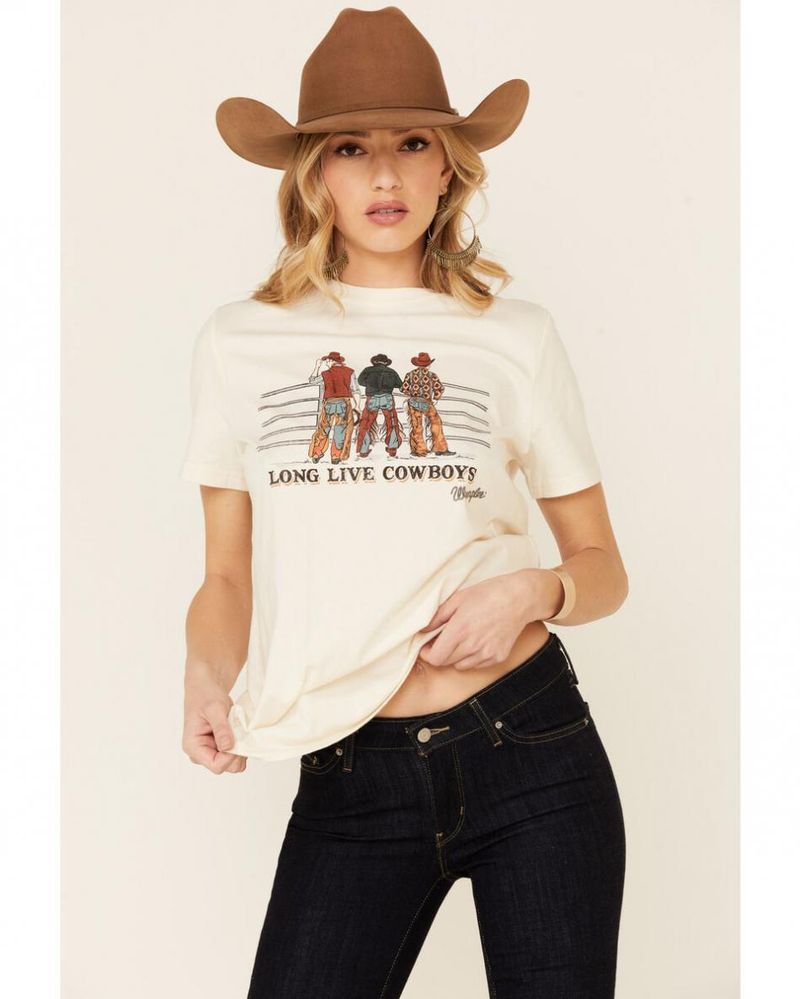 Wrangler Rust Long Live Cowboys Crop Sweatshirt