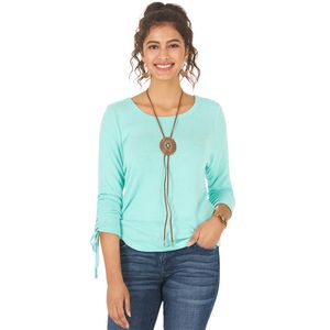 Wrangler Women's Western Essential Three-Quarter Ruched Sleeve (10LWEK36Q)