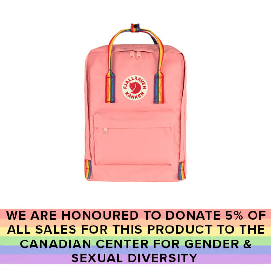 Fjallraven-Kanken-Rainbow-mini-Backpack---Pink---Rainbow-Pattern