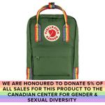 Fjallraven-Kanken-Rainbow-Backpack---Spruce-Green---Rainbow-Pattern