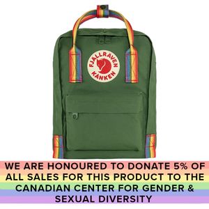 Fjallraven Kanken Pride Backpack - Spruce Green - Rainbow Pattern