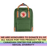 Fjallraven-Kanken-Rainbow-mini-Backpack---Spruce-Green---Rainbow-Pattern