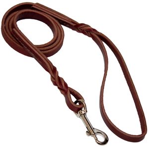 Omni Pet Latigo Twist Leather Lead 3/8" x 6' - Burgundy