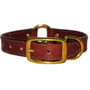 Omni Pet Premium Collection 1" Ring Centre Leather Dog Collar  - Brown