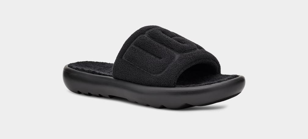 Uggs clearance slides black