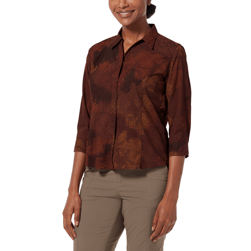 Royal-Robbins-Women-s-Expedition-Print-3-4-Sleeve---Fudge