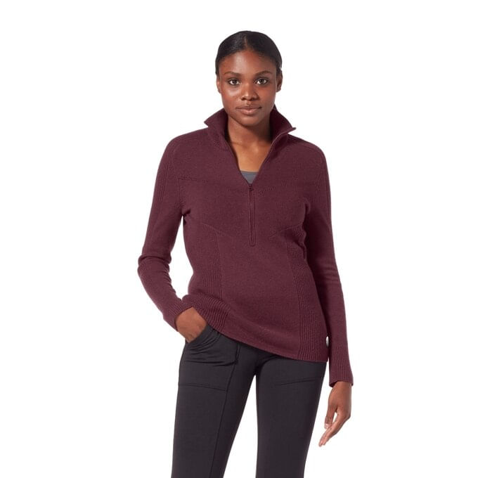 Royal-Robbins-Women-s-Ventour-1-2-Zip-Sweater---Burnt-Grape