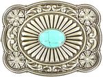 BUCKLE-FAN-W-TURQUOISE-STONE