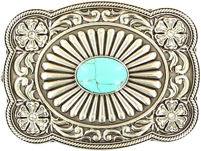 BUCKLE-FAN-W-TURQUOISE-STONE