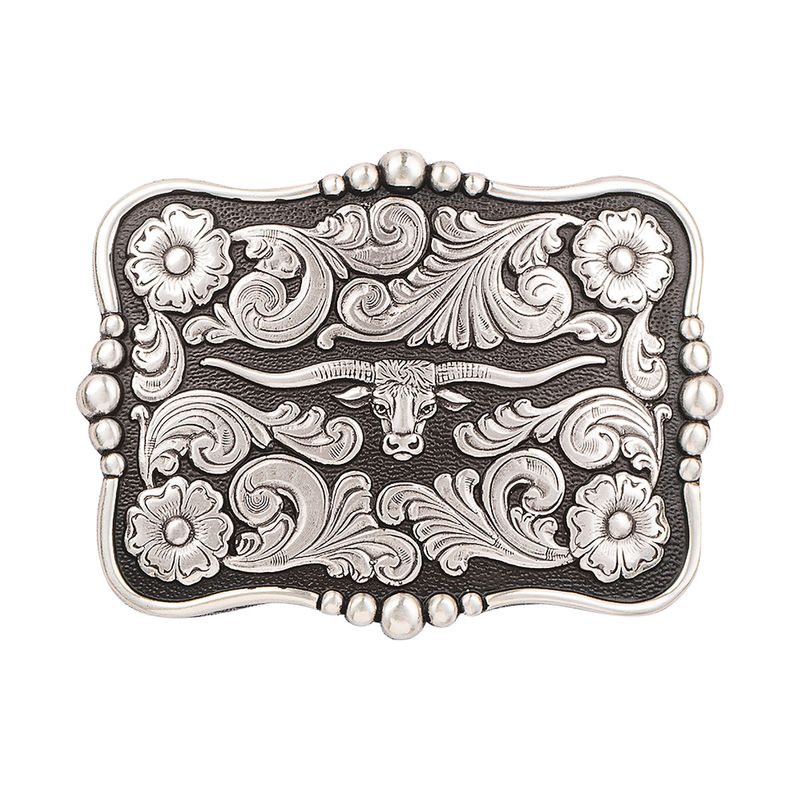 BUCKLE-LONGHORN-HEAD-W-DOT-EDG