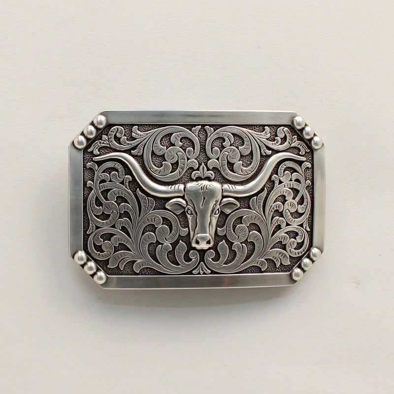 BUCKLE-LONGHORN-HEAD-W-ANGLED
