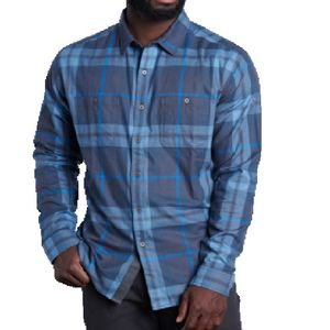 Kuhl Men's Fugitive Flannel Long Sleeve - Blue Storm