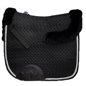 Leveza Mimiki Sheepskin Dressage Pad - Black