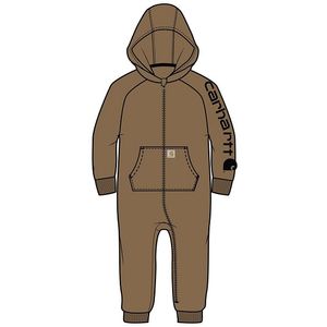 Carhartt Kids' Long Sleeve Fleece Zip Coverall - Brown