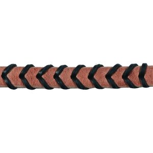 Western Rawhide Leather Braid Barrel Reins - black/ Brown