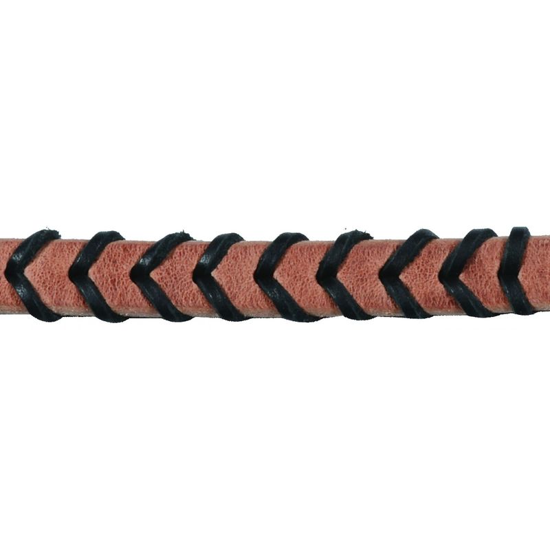 Western-Rawhide-Leather-Braid-Barrel-Reins---black--Brown