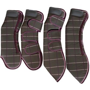 Tuscany Equine Shipping Boots (4) - Brown/ Pink