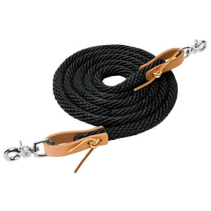 Weaver Poly Roper Reins With Snap - Black