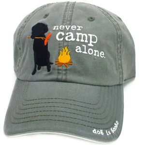 Dog Is Good Never Camp Alone Unisex Ball Cap - Military Green