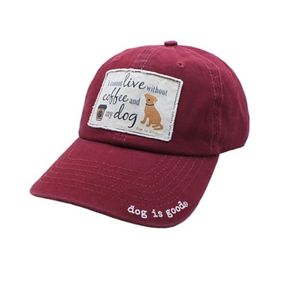 Dog Is Good I Cannot Live Without Coffee and My Dog Unisex Ball Cap - Maroon