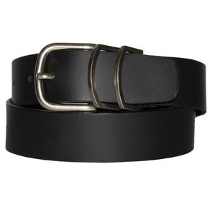 Keldon Women's Double Metal Loops Leather Belt - Black