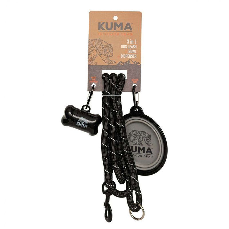 kuma-3-in-1-dog-leash-bowl-bag-black-grey