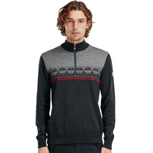 Dale of Norway Men's Liberg Masc Sweater - Dark Charcoal/Smoke/Redrose