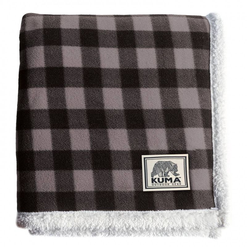 Kuma-Lumberjack-Sherpa-Throw---Grey--Black-Plaid