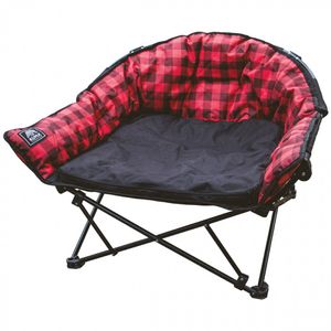 Kuma Lazy Bear Dog Bed - Red / Black