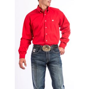 Cinch Men's Classic Long Sleeve Shirt - Red