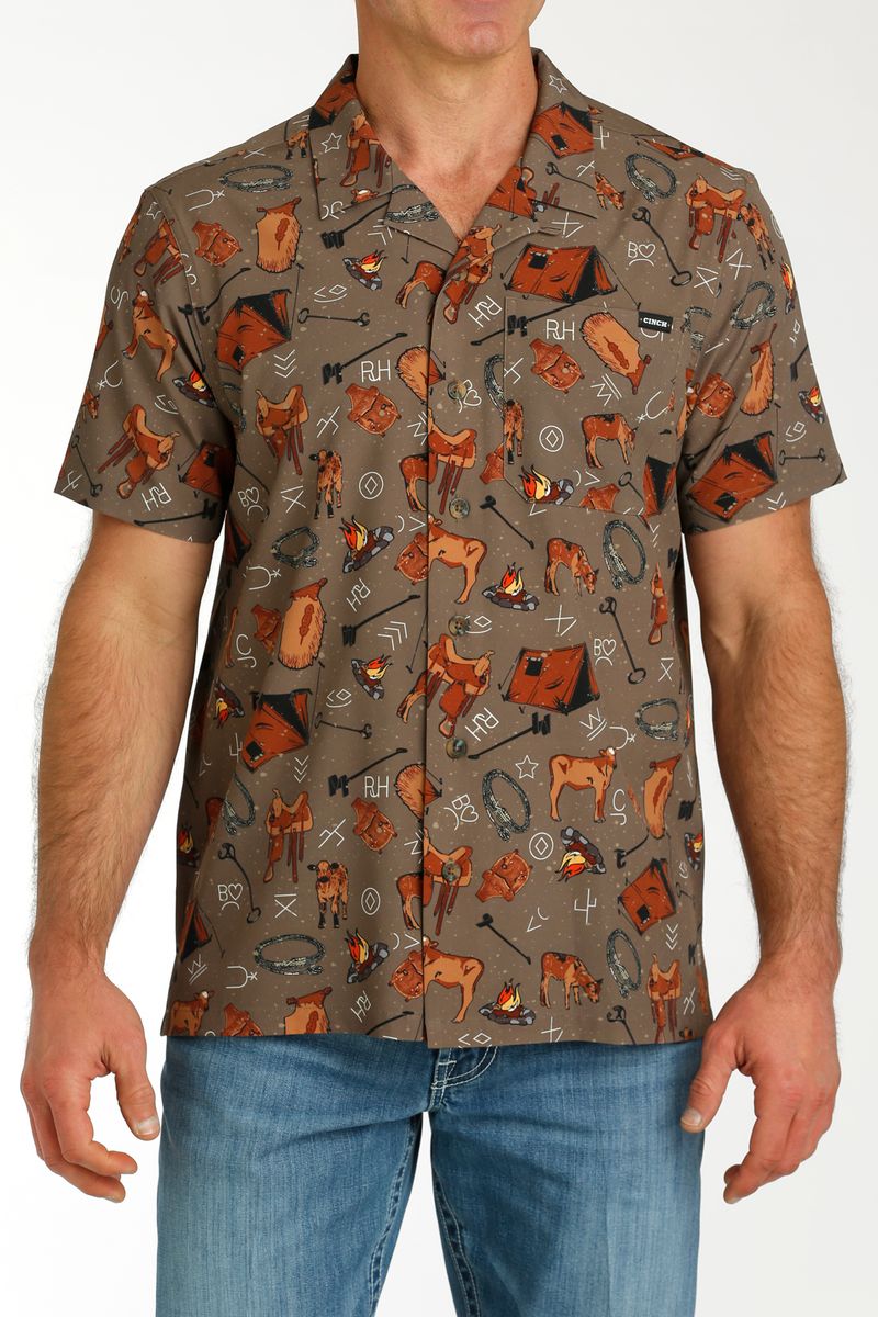 Cinch-Men-s-Print-Shirt---Cow-Camp-Brown