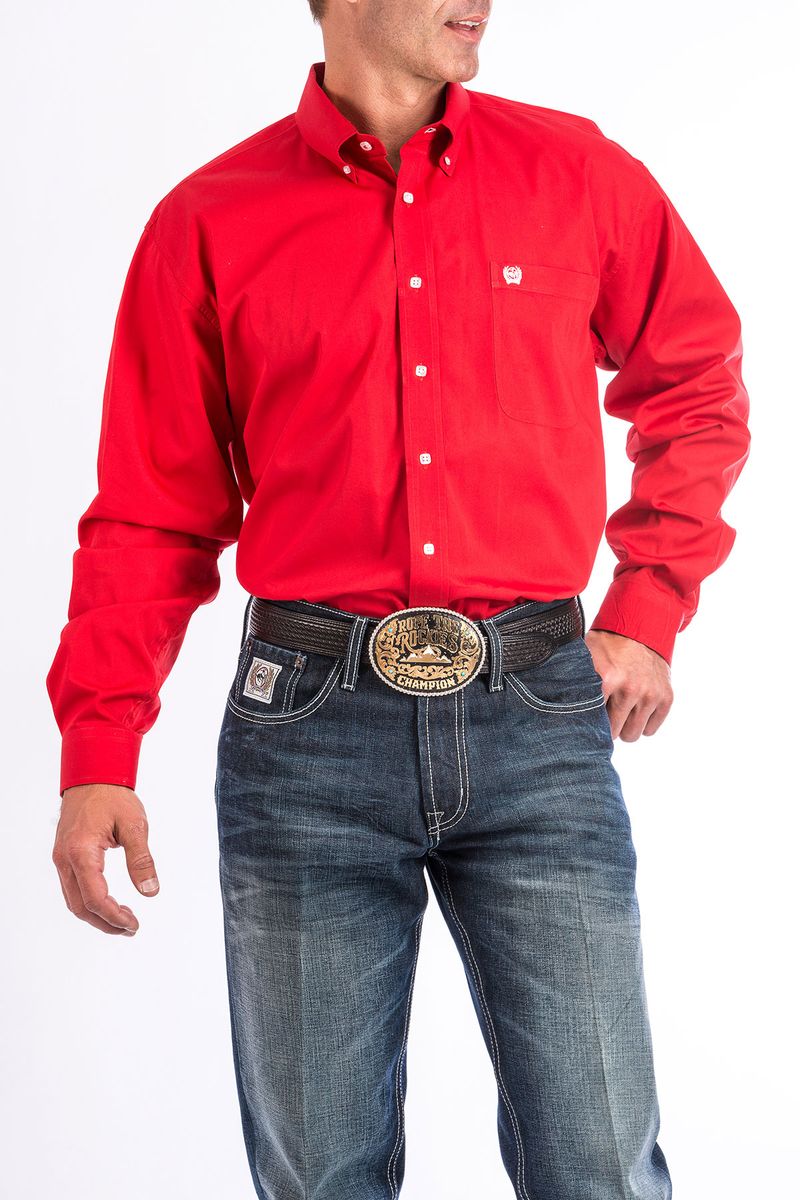 Cinch-Men-s-Classic-Long-Sleeve-Shirt---Red