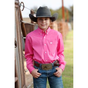 Cinch Kids' Classic Long Sleeve Shirt - Pink