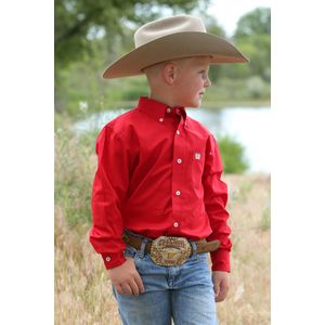 Cinch Kids' Classic Long Sleeve Shirt - Red