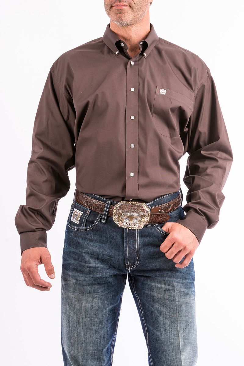 Cinch-Men-s-Classic-Long-Sleeve-Shirt---Brown