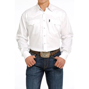 Cinch Men's Tencel Long Sleeve Shirt - White