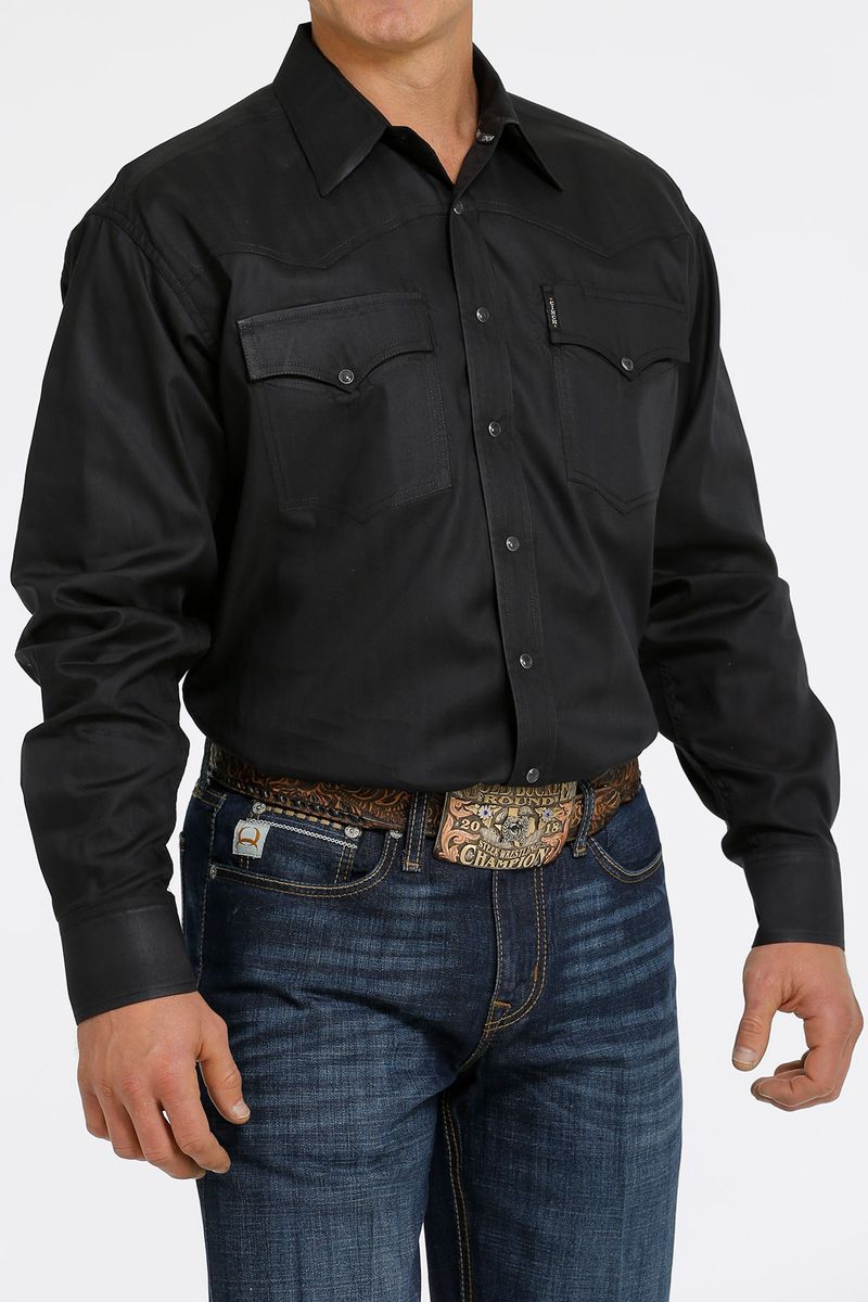 Cinch-Men-s-Tencel-Long-Sleeve-Shirt---Black