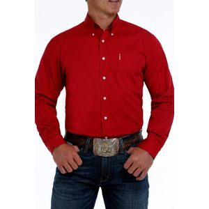 Cinch Men's Arenaflex Long Sleeve Shirt - Red