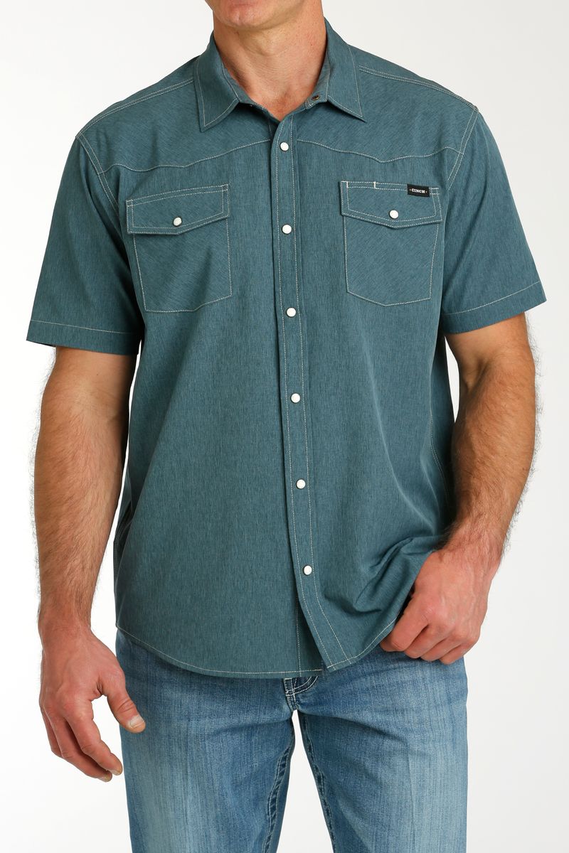 Cinch-Men-s-Camp-Short-Sleeve-Shirt---Blue