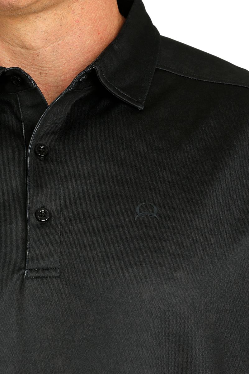 Cinch-Men-s-Arenaflex-Short-Sleeve-Polo---Black-Pasil