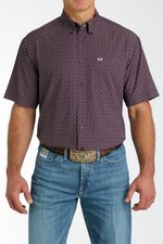 Cinch-Men-s-Arenaflex-Short-Sleeve-Shirt---Purple-Print
