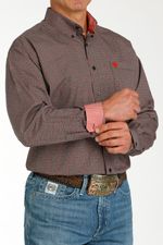 Cinch-Men-s-Classic-Long-Sleeve-Shirt---Charcoal--Red-Print