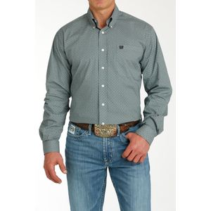 Cinch Men's Classic Long Sleeve Shirt - Green Print