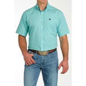 Cinch Men's Classic Short Sleeve Shirt - Blue Print