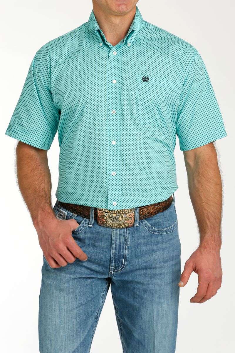 Cinch-Men-s-Classic-Short-Sleeve-Shirt---Blue-Print